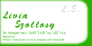 livia szollosy business card